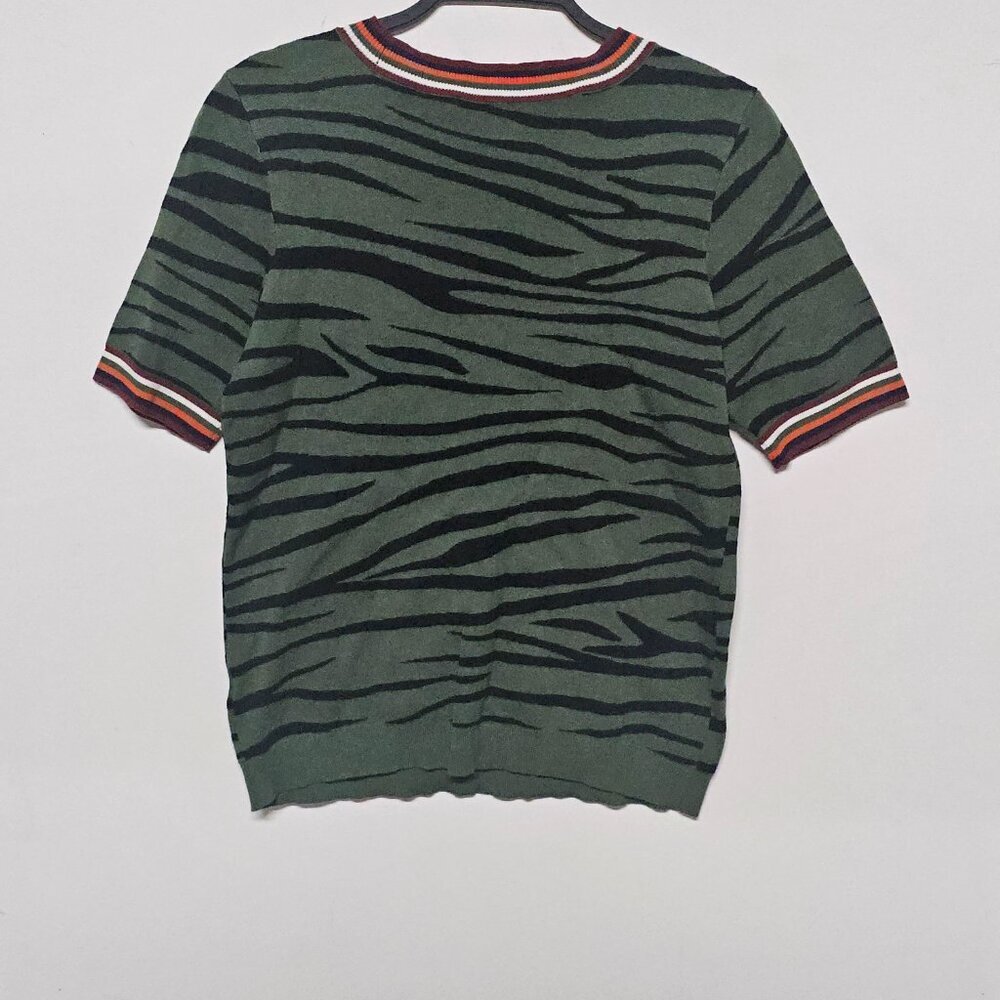 EDC Green Animal Striped Sweater - Picture 5 of 6